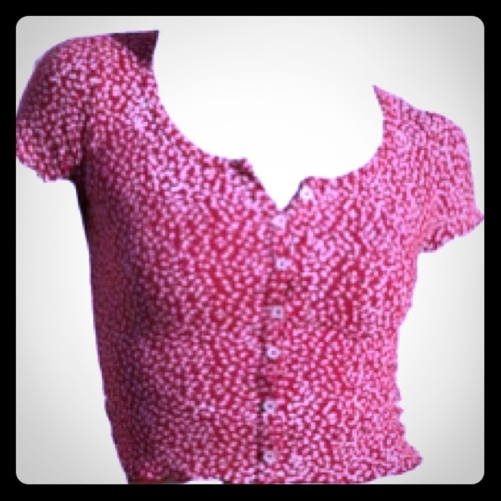 ISO Brandy Melville red and white floral zelly top